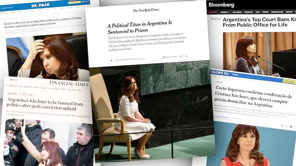 La sentencia a Cristina Kirchner vista por la prensa internacional