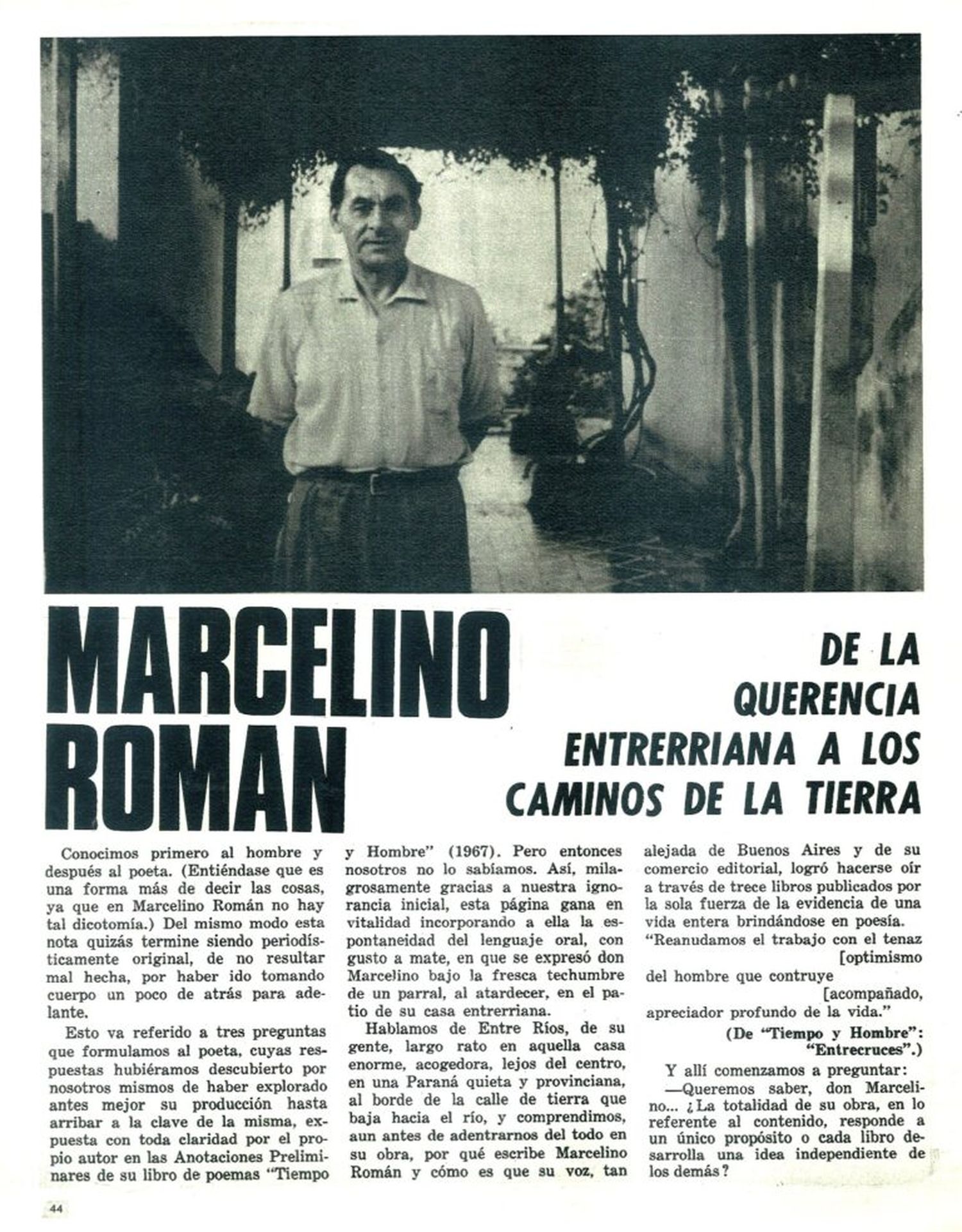 Marcelino Román: Tierra y gente