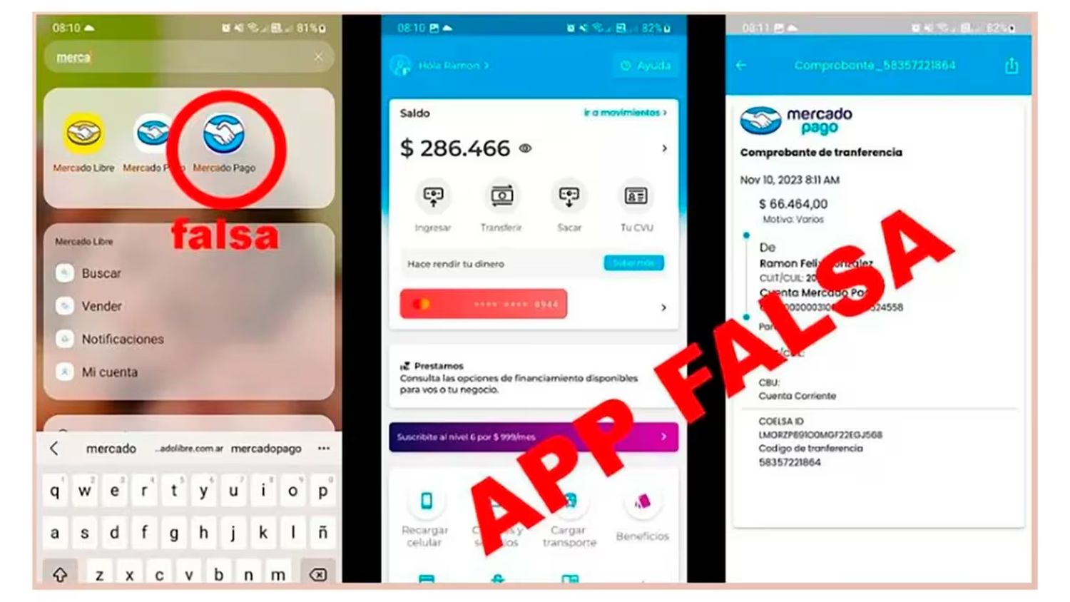 Un menor de edad quiso pagar con un Mercado Pago trucho en una panadería y lo descubrieron