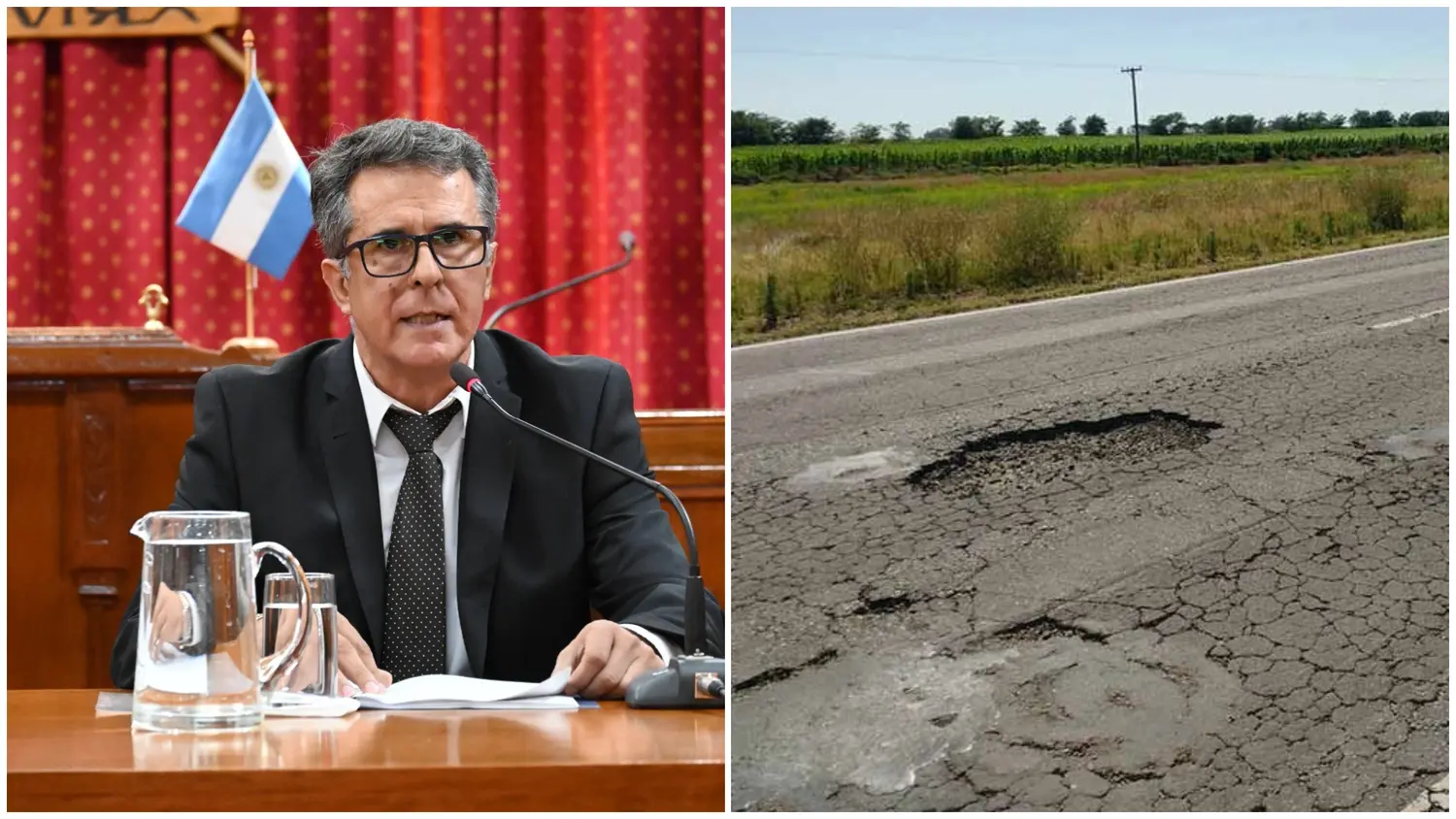 Juanci Martínez lanzó un pedido urgente a Vialidad Nacional por el estado crítico de la Ruta Nacional 33.