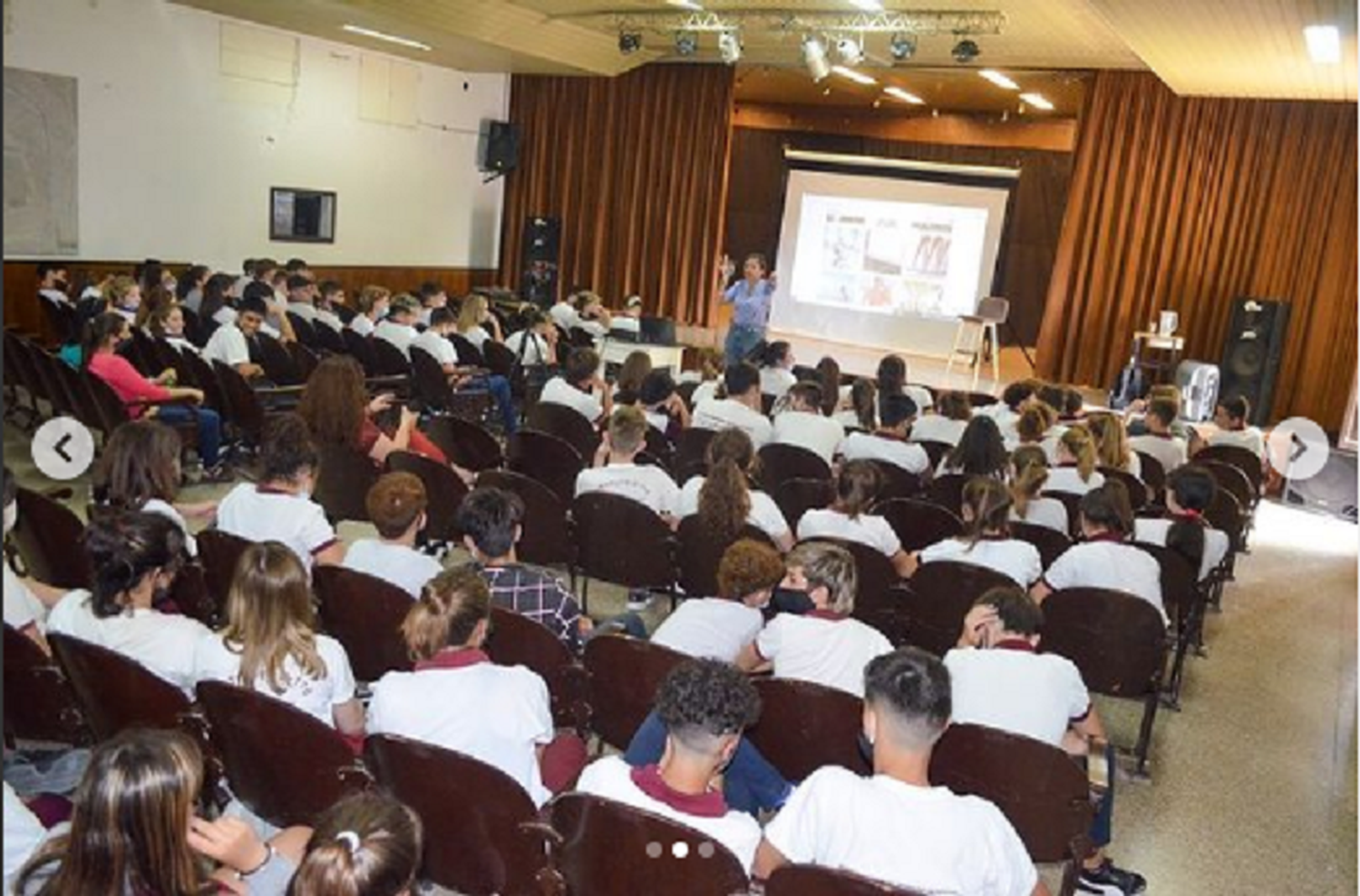 Marianela compartió su experiencia de vida en una charla con estudiantes de Ramírez