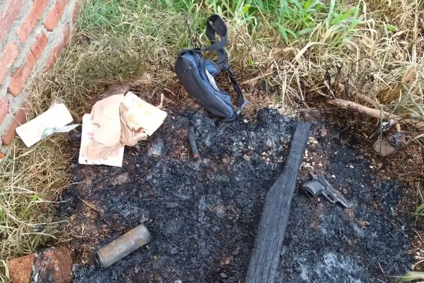 Los delincuentes intentaron quemar las evidencias
