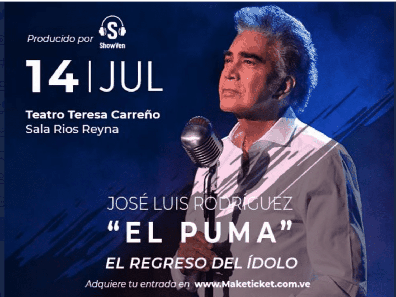 El Puma vuelve a Caracas. Foto macketicket