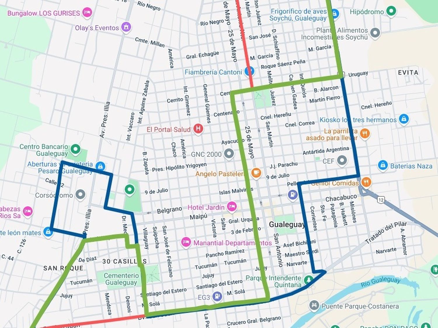 imagen Mapa interactivo con los recorridos de colectivos interurbanos