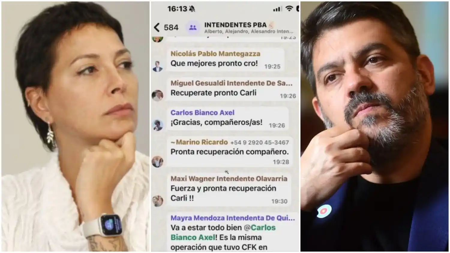 Feinmann mostró un chat entre Mayra Mendoza y Carlos Bianco.
