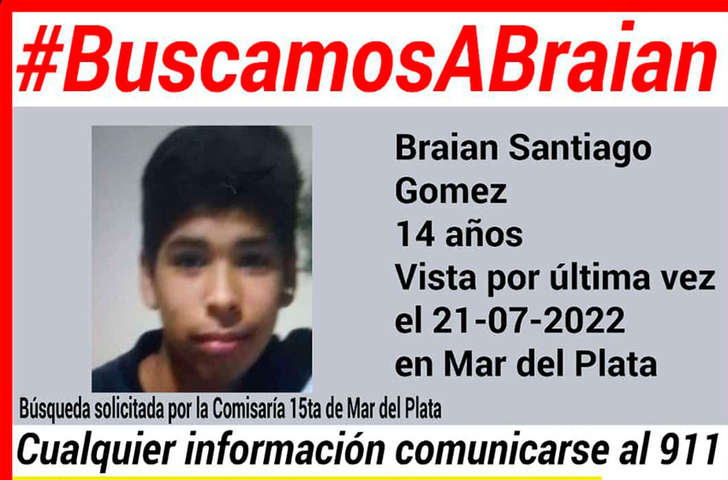 Buscan a un joven de 14 años que se escapó por la ventana luego de pelear con su hermana