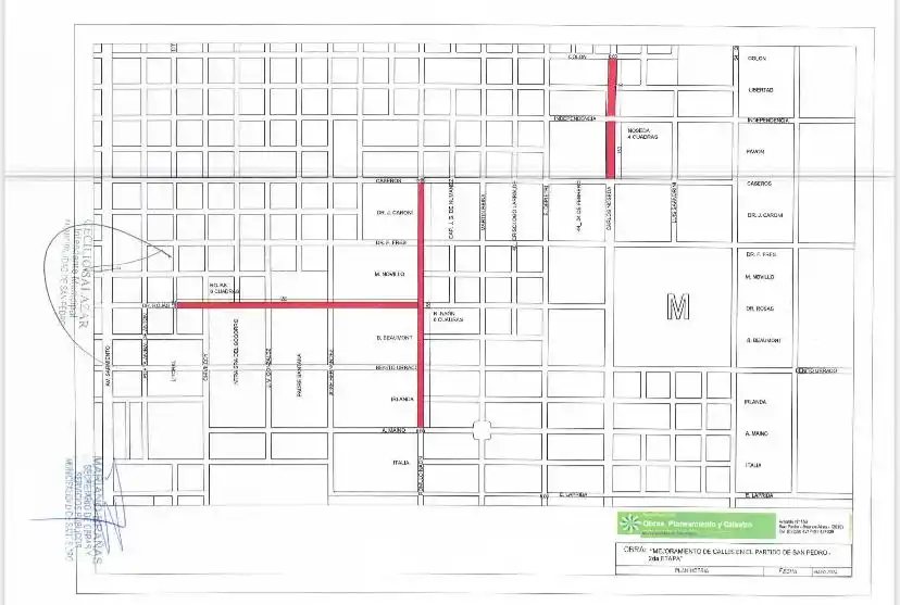 plano pavimentación rojas naón