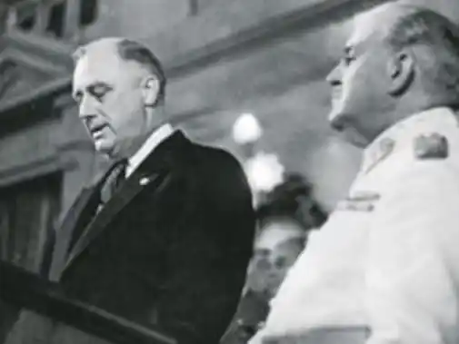 Agustín P. Justo con Franklin Delano Roosevelt en el Congreso Nacional.