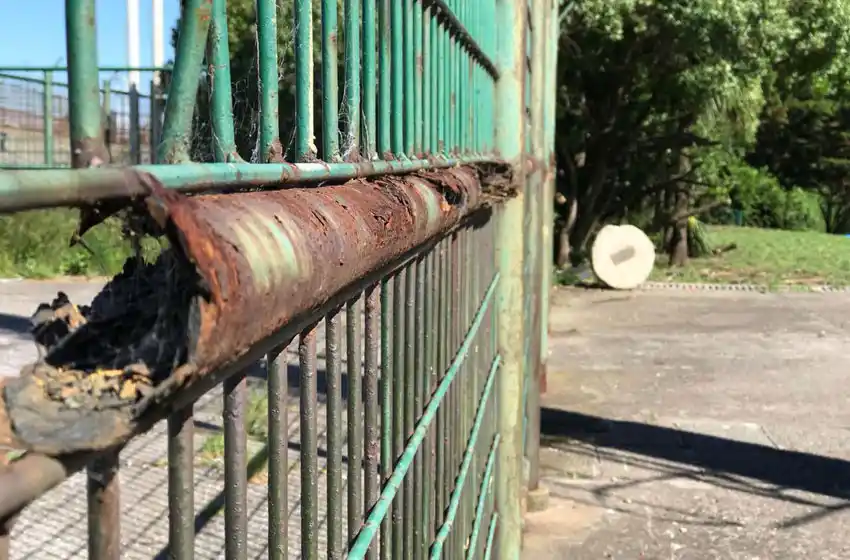 Belén Casetta mostró el pésimo estado de la pista de atletismo