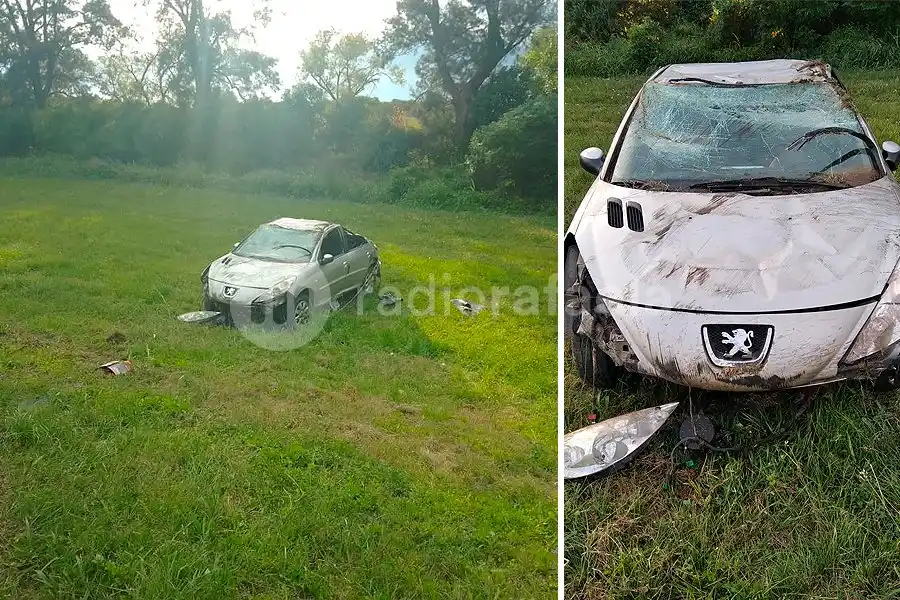 Robó un auto a un policía en Progreso y lo volcó llegando a Esperanza