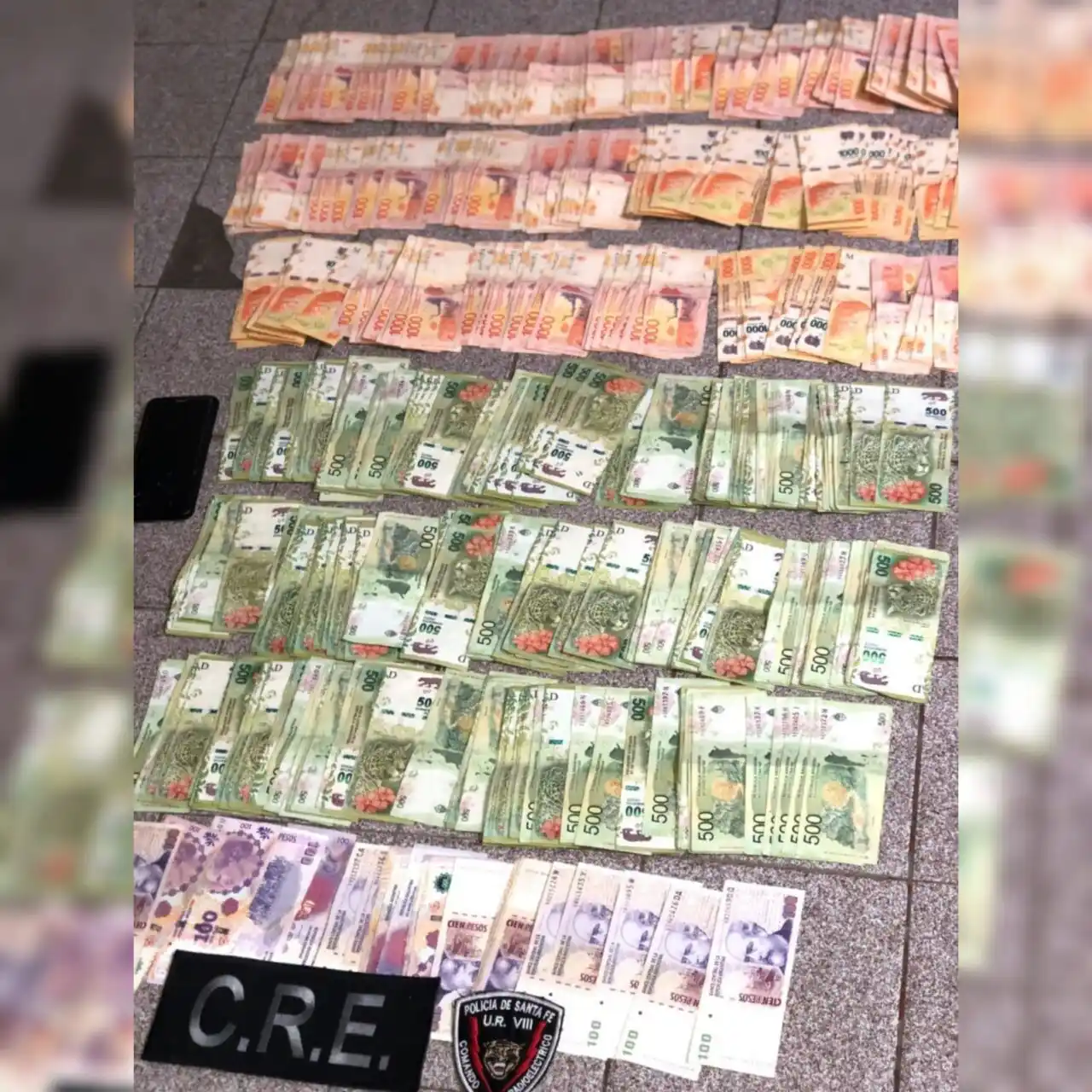 Firmat: detienen a venadenses con fuerte suma de dinero no declarado