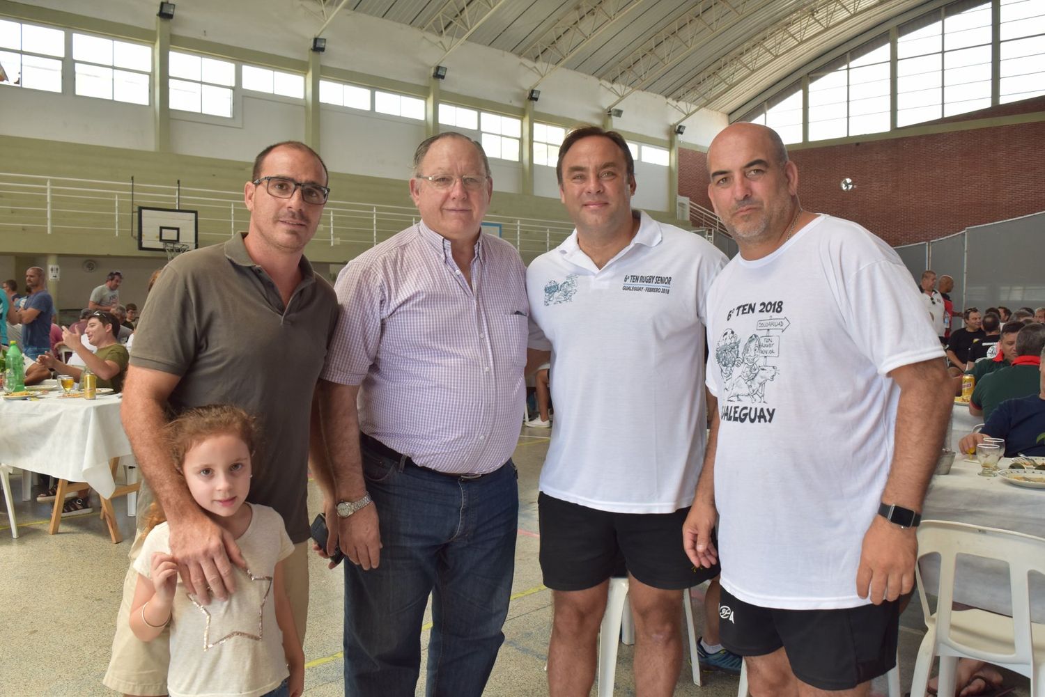 Año 2018, el profesor Ricardo Lupi a cargo de la Dirección de Deportes, los desaparecidos físicamente: Federico Bogdan intendente, Gastón Justet y Gonzalo Orchani que mucho hicieron por este Encuentro Solidario de Rugby