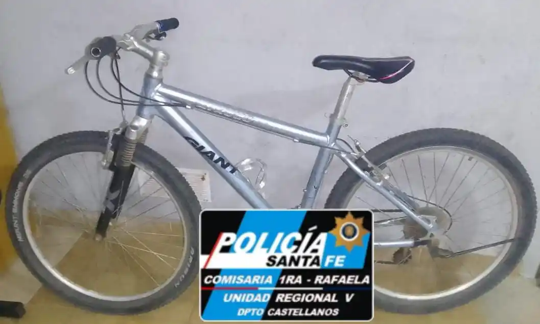 Robaron una bicicleta en Rafaela y la policía la encontró pocas horas después