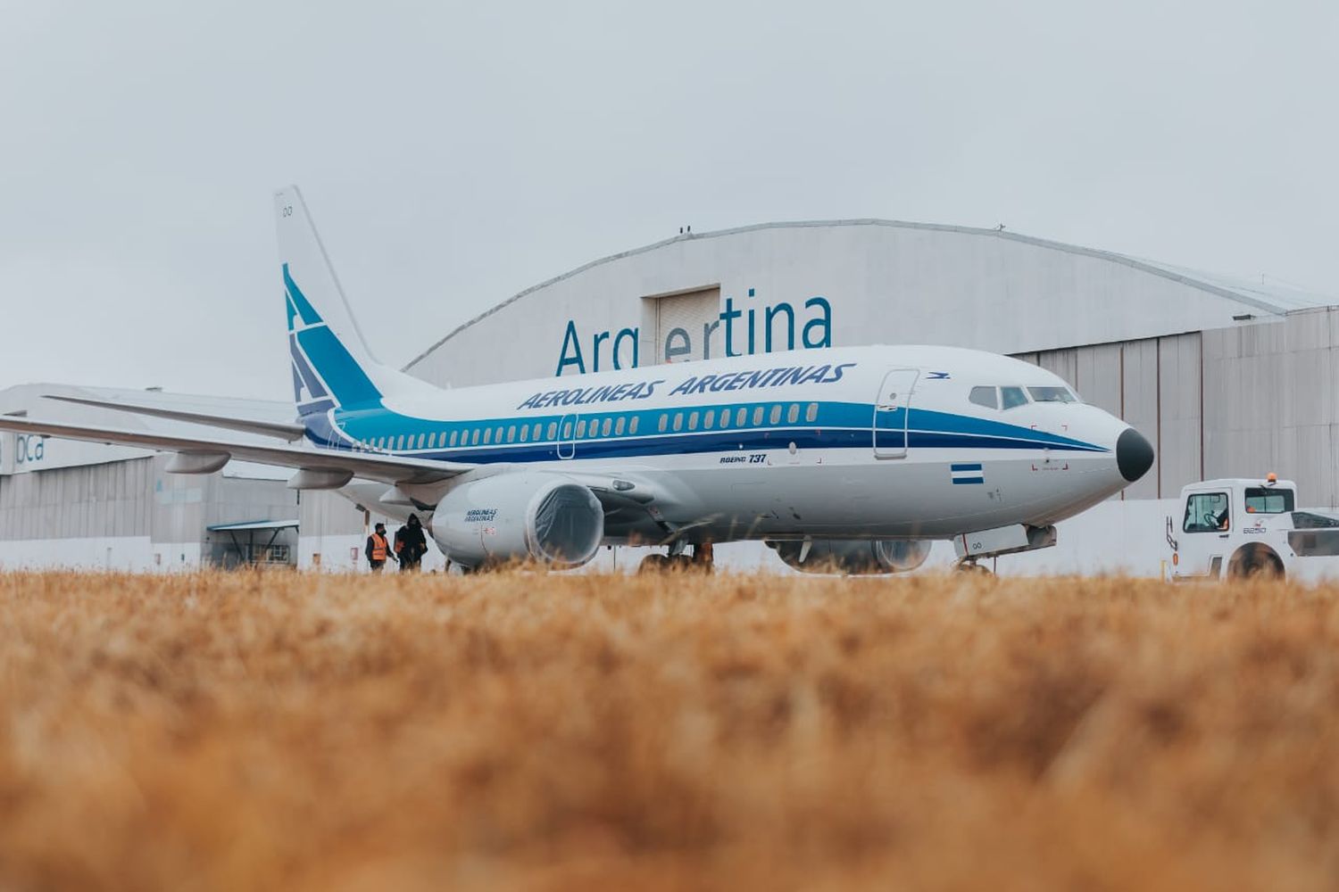 [Video – Fotogalería] El Boeing 737 Livery Retro de Aerolíneas Argentinas, presentado oficialmente