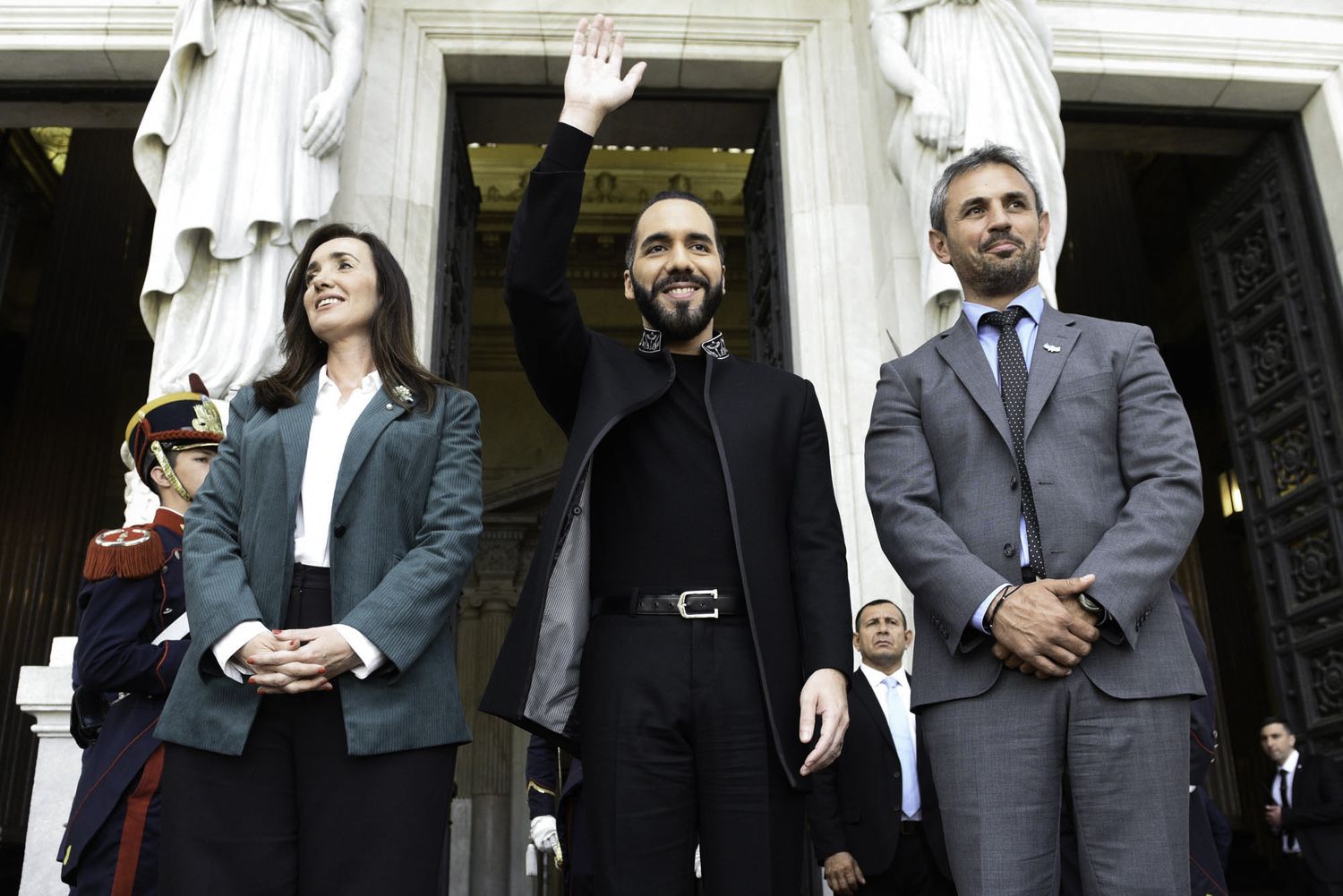 Victoria Villarruel, Nayib Bukele y Martín Menem.