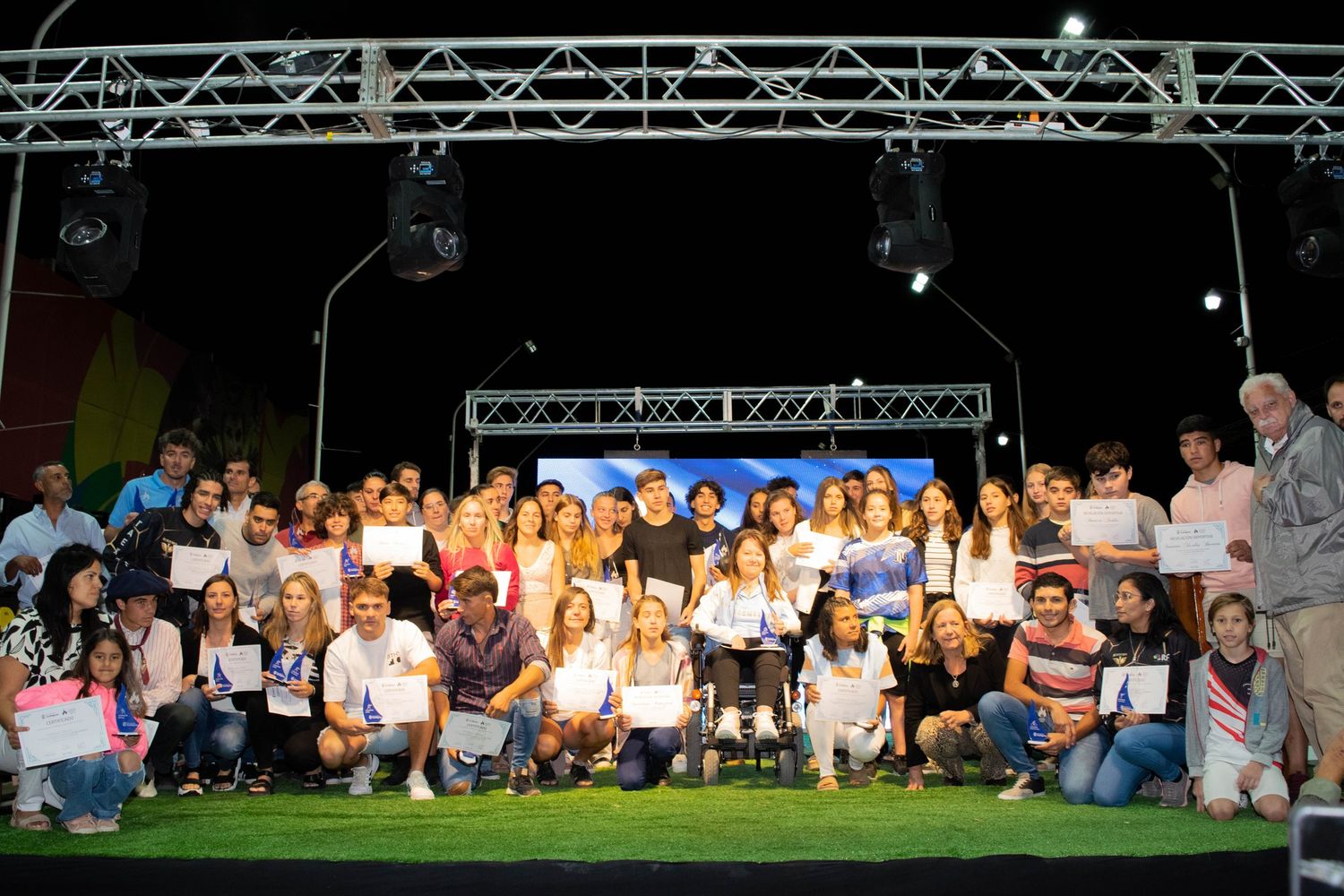 Los ganadores de las distintas ternas esperando el veredicto final. La deportista del Año fue Stefanía Ferrando