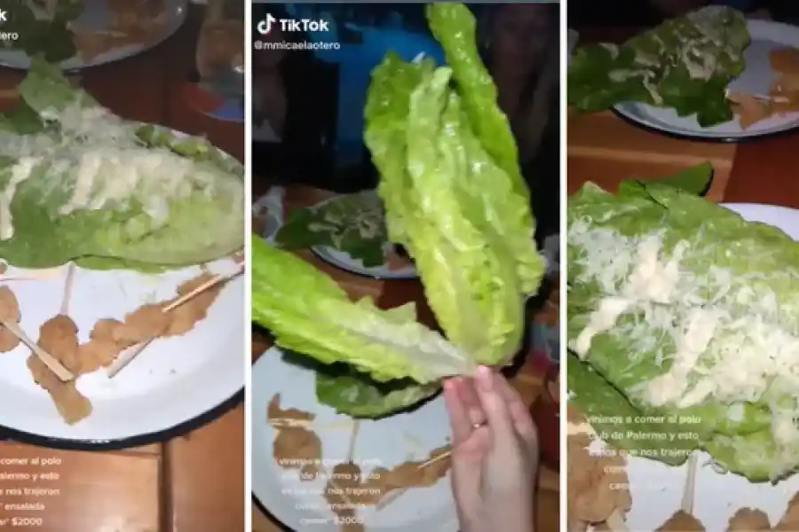 La polémica "ensalada césar" que le sirvieron a una joven en Palermo y se volvió viral
