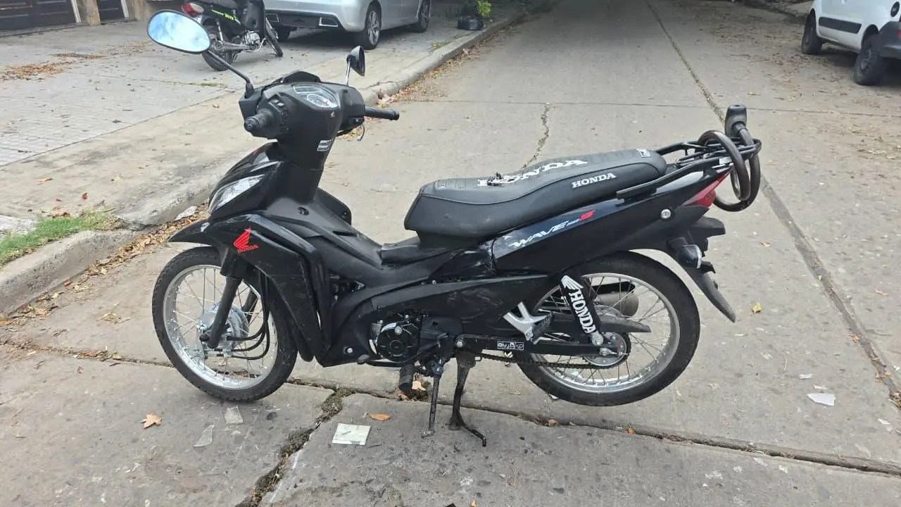 Moto siniestrada.