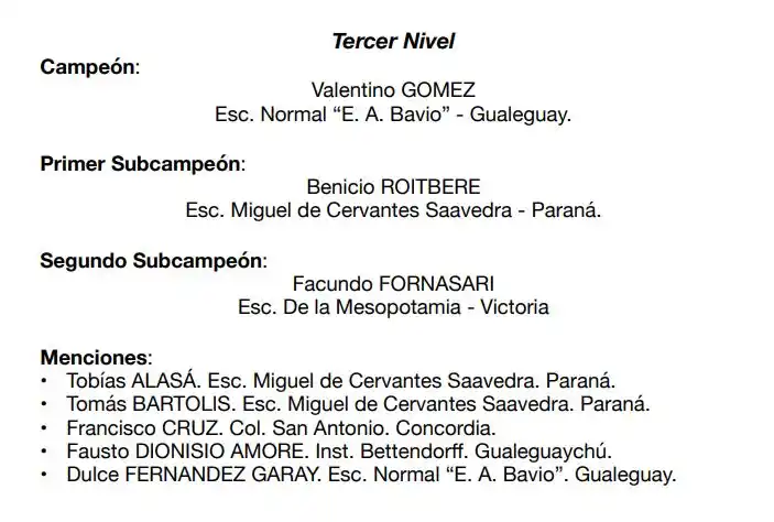 Exitosa olimpíada provincial de matemática “Ñandú”