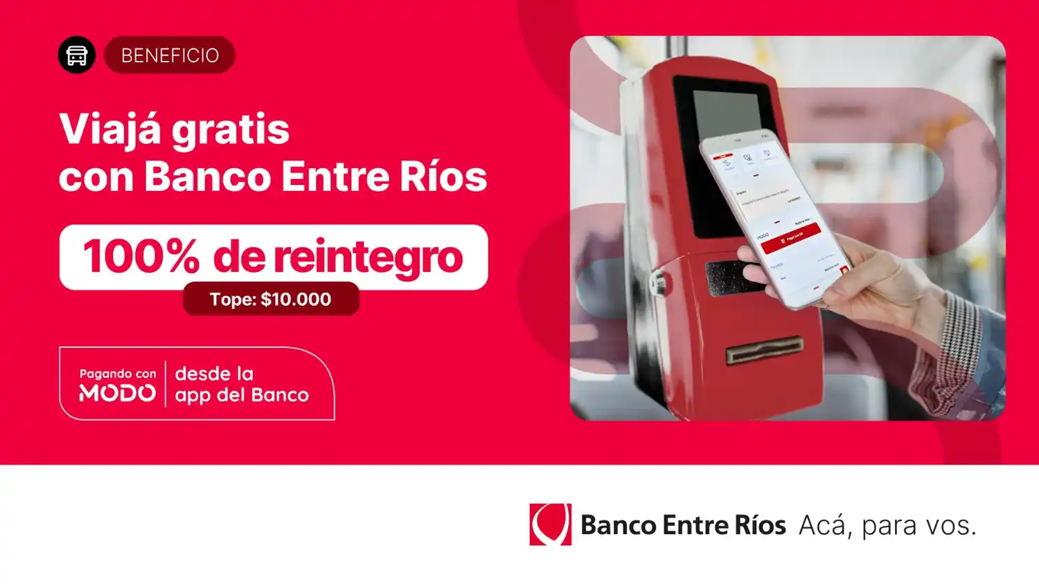 Banco Entre Ríos lanza una promoción para viajar gratis en colectivo pagando con la app