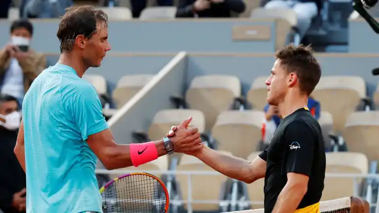 Schwartzman no pudo contra la potencia de Nadal y se despidió de Roland Garros