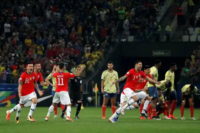 Chile ganó en los penales y Colombia quedó eliminado sin recibir ningún gol
