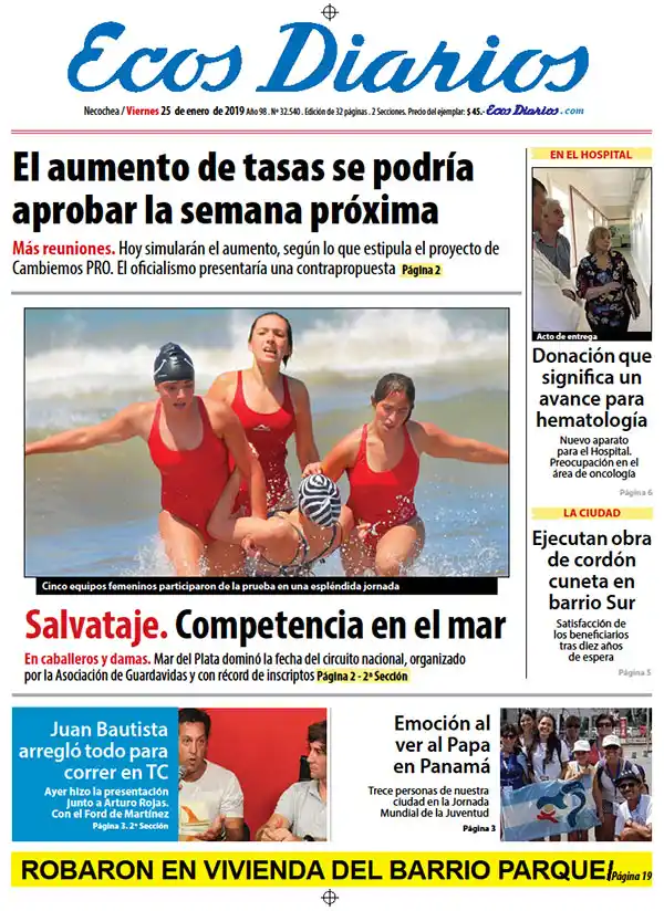 Tapa del 25 de enero de 2019