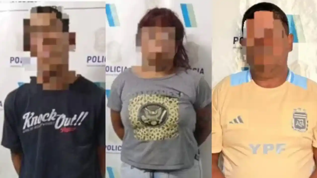 Los tres detenidos por el crimen de Cabrera. Foto: Agencia NA (redes)