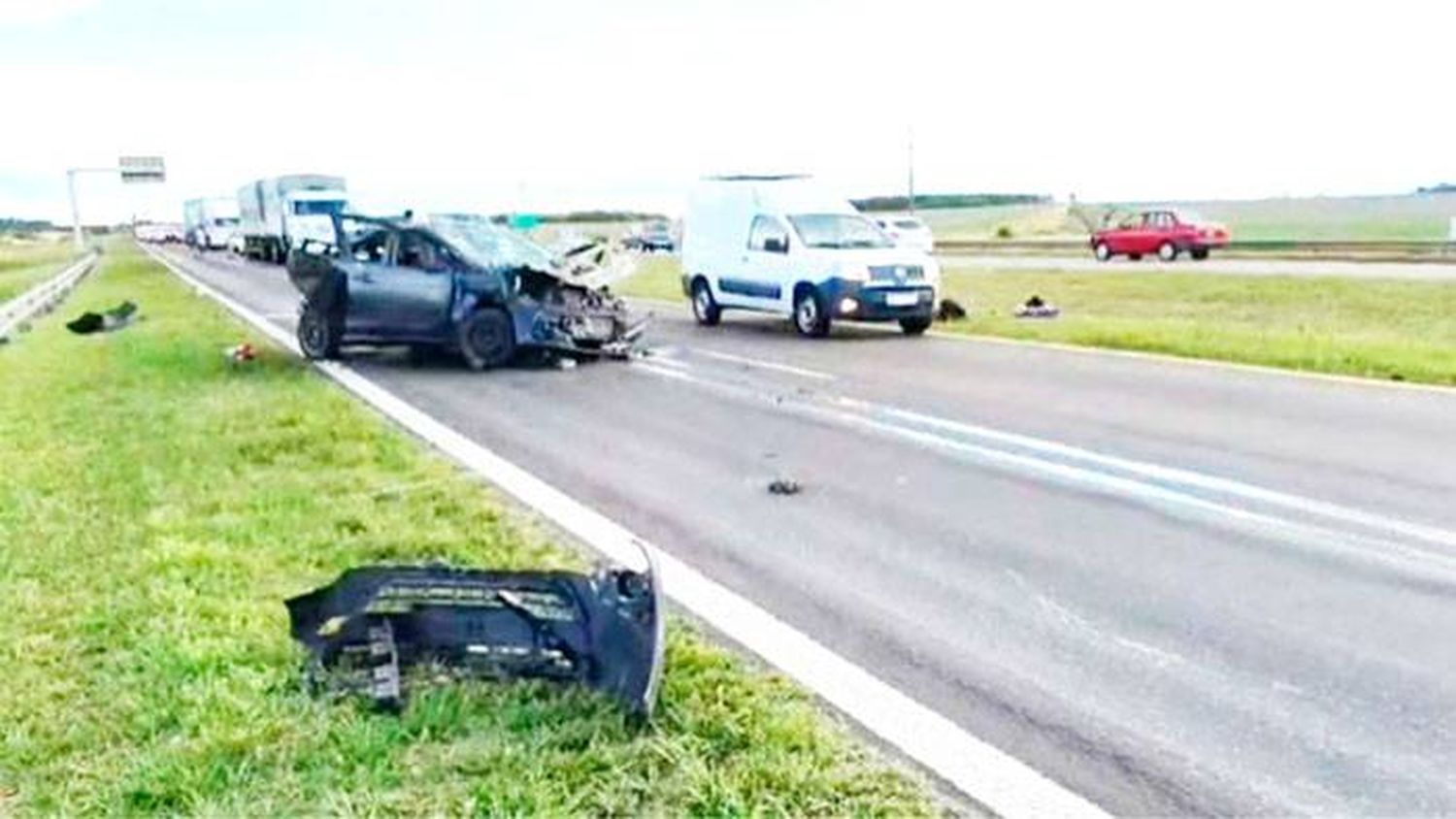 Un hombre falleció tras despistar y volcar con su auto sobre la autovía Artigas