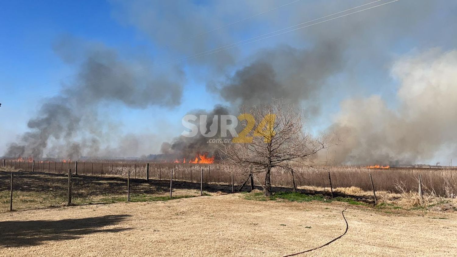 Los Bomberos debieron apagar un incendio en campo de pastizales  