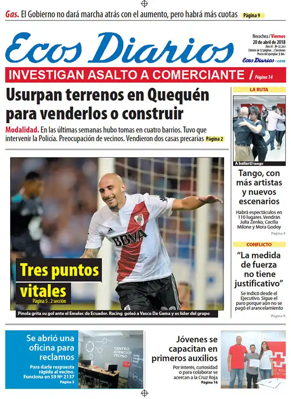 Tapa del 20 de abril de 2018