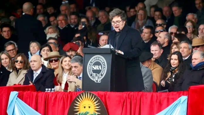 Javier Milei en la inauguración de la Exposición Rural en Palermo el 26 de julio de 2025. (Presidencia)