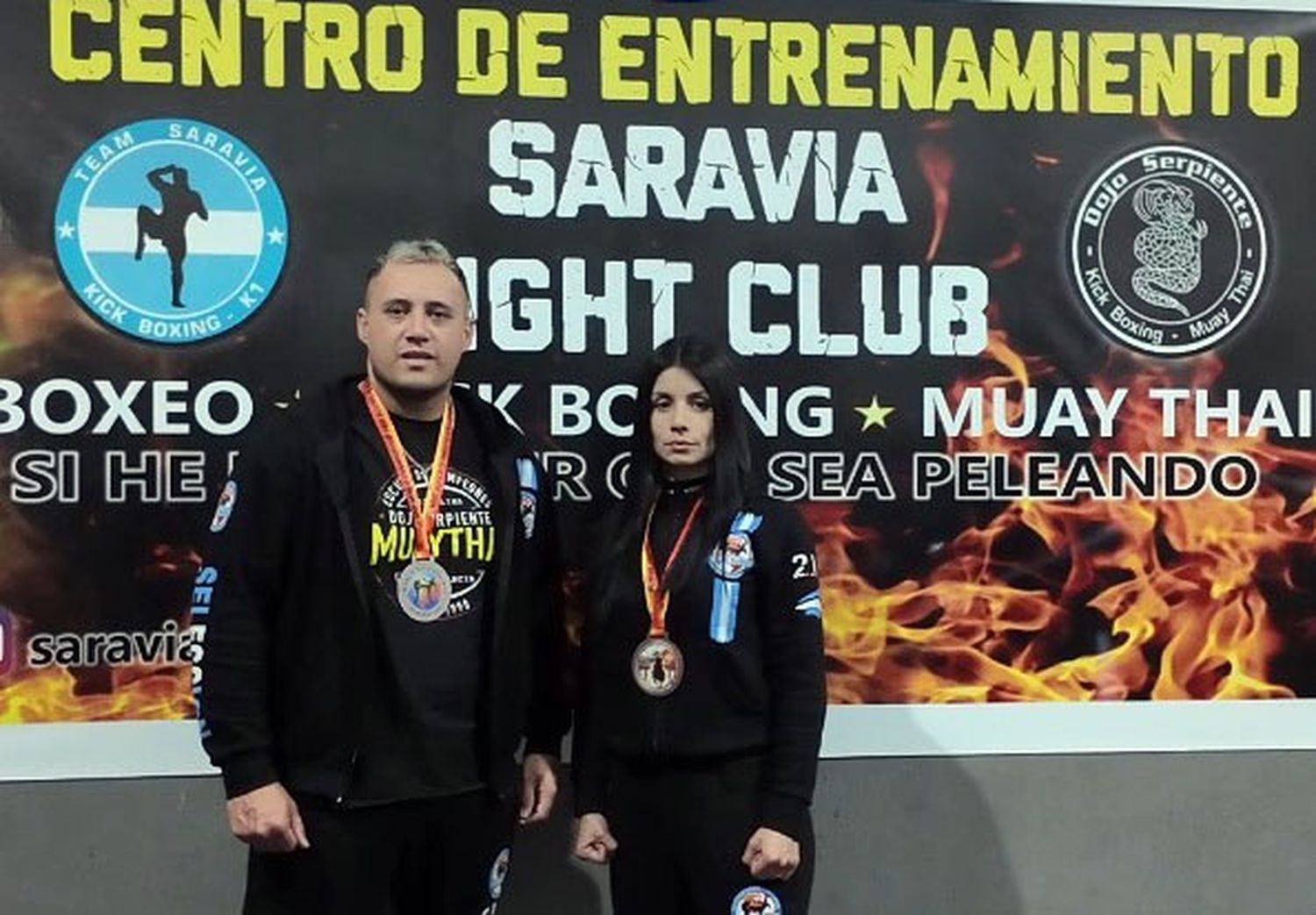 Maxi Saravia, junto a María de la Paz Venegas