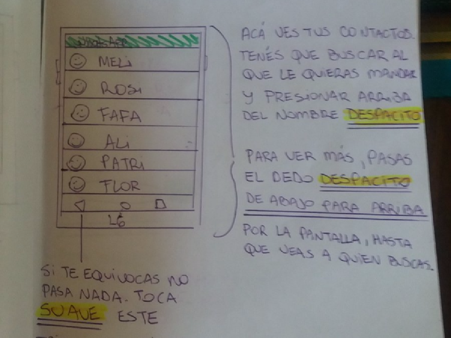 El tierno tutorial que una nieta le hizo a su abuela para que mande audios de WhatsApp