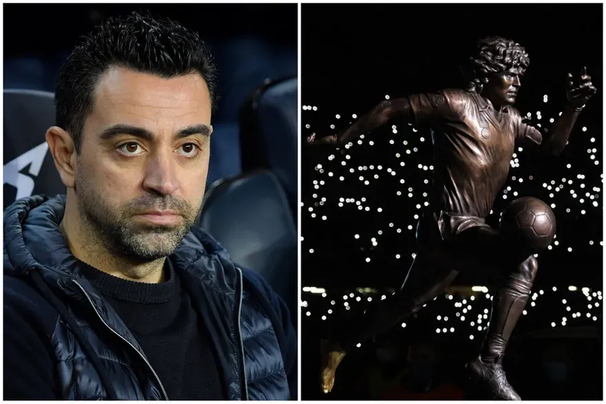 Imperdonable: la falla que encontró Xavi Hernández en una estatua de Maradona