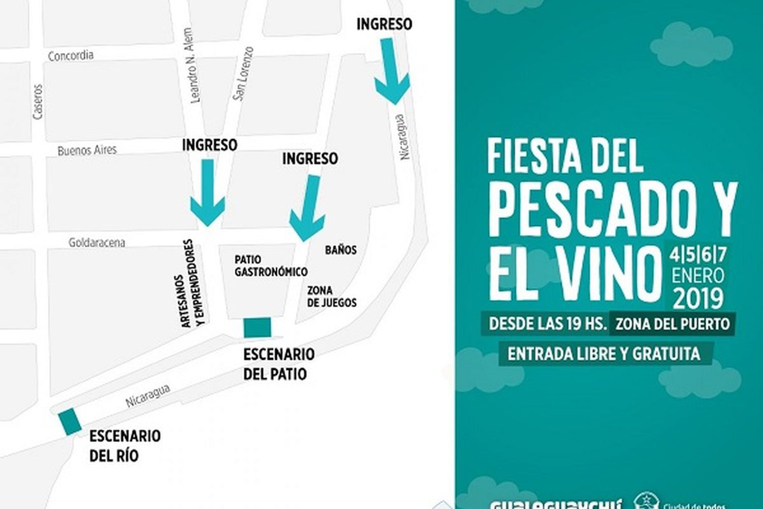 Informaron sobre los accesos y cortes de calles por la Fiesta del Pescado y el Vino Entrerriano
