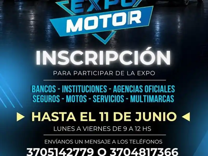 El Municipio otorgará descuentos y beneficios 
tributarios durante la Expo Motor Formosa 2026