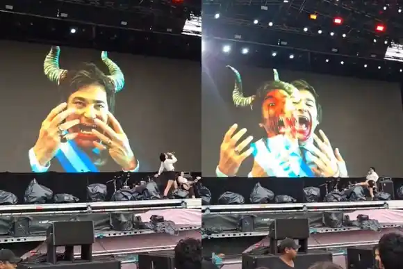 Polémica por una banda que simuló la muerte de Milei en Lollapalooza Argentina