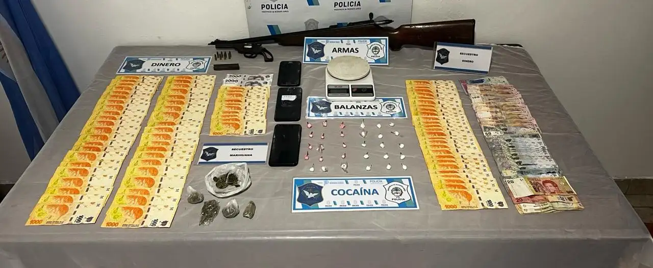 La policía mostró los resultados del procedimiento que realizó el martes por la noche en La Movediza.