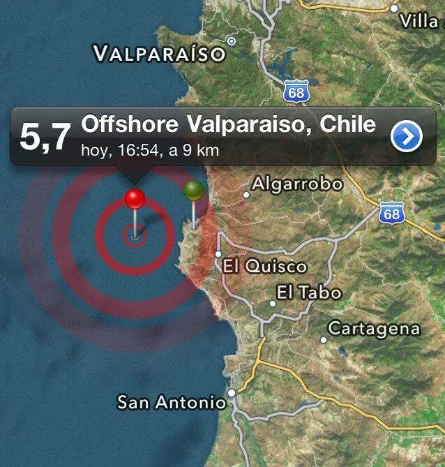 Dos sismos de 5 y 5,7 grados se sintieron en la zona central de Chile
