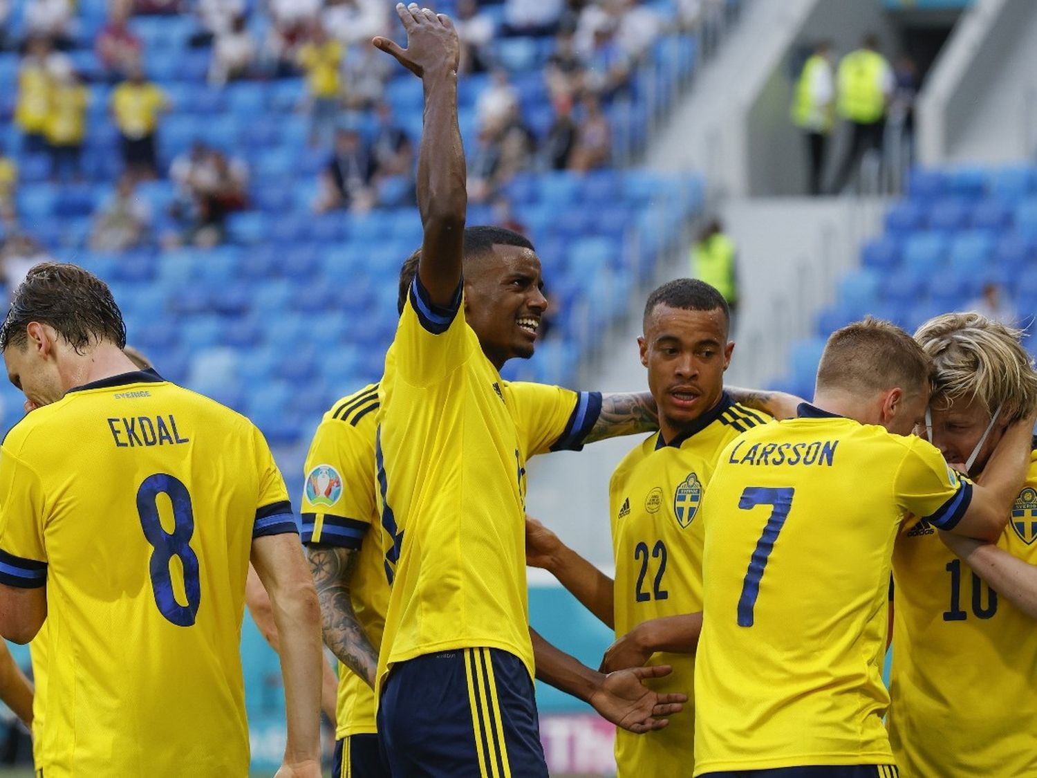 Suecia en su victoria 4-3 frente Argelia, adquiriendo su título de campeón.