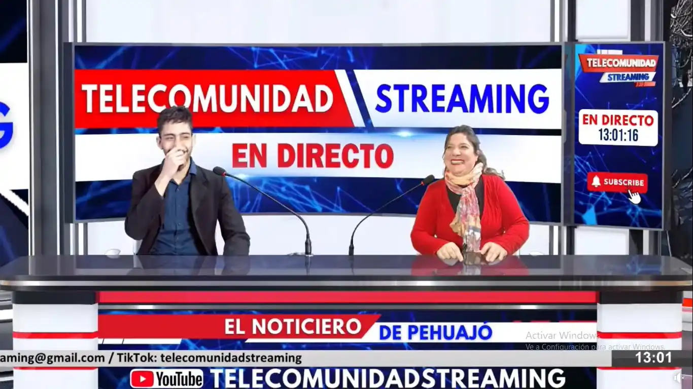 Los conductores del noticiero de Pehuajó protagonizaron un divertido blooper en vivo.