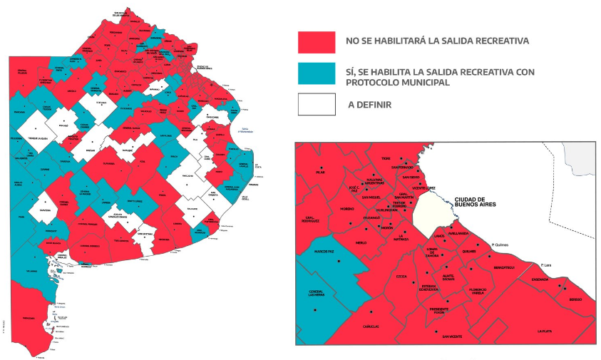 Cuarentena en Provincia: Actualización de municipios donde se aplica o sigue restringido el permiso de esparcimiento