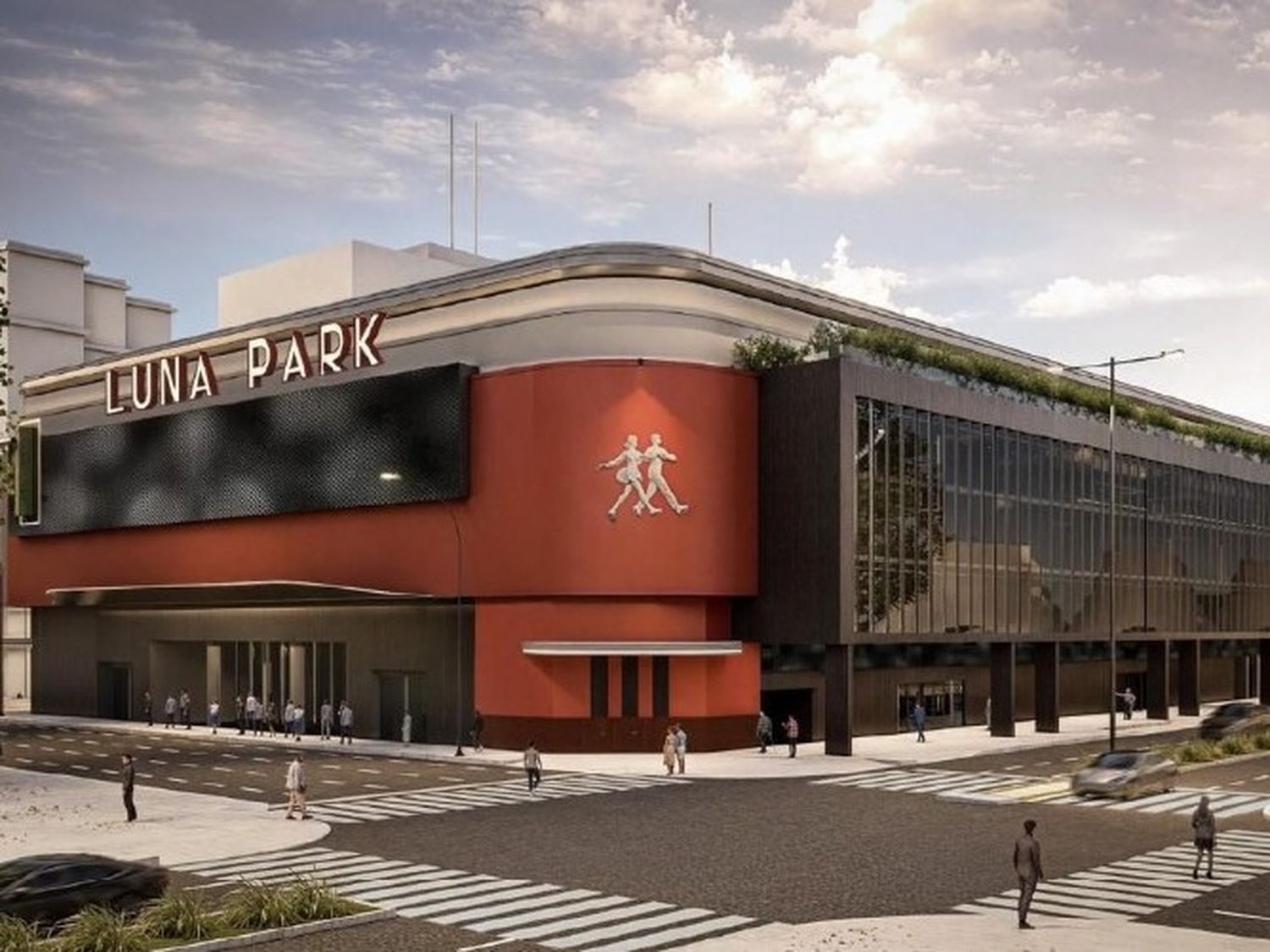 El render de la fachada del Nuevo Luna Park