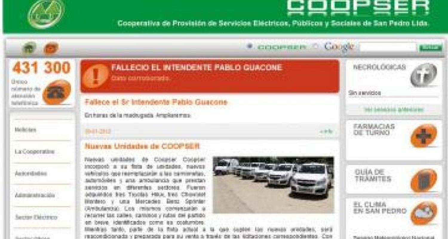 Hackean web de Coopser y anuncian falsas necrológicas