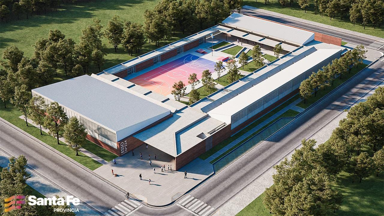La maqueta de como quedará la Escuela Secundaria de Hughes.