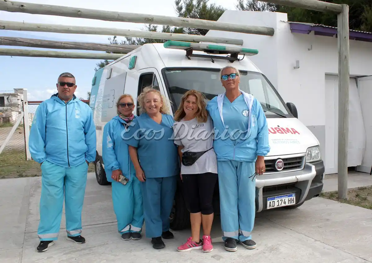 Equipo de salud. En la posta sanitaria de Quequén que está sobre el camino costero que va hacia la escollera Norte
