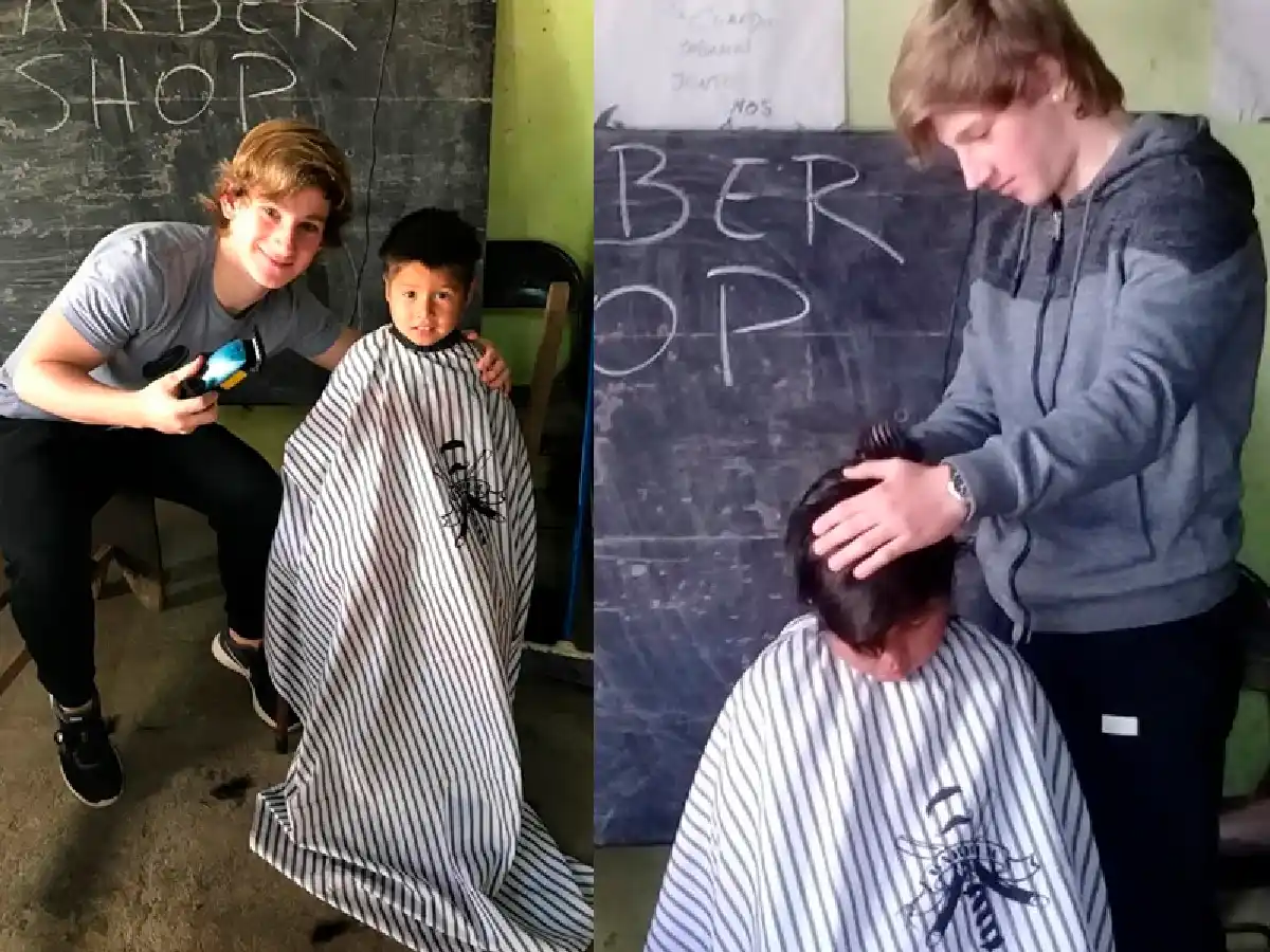 Tiene 16 años, donó una bicicleta y se quedó a cortar el pelo