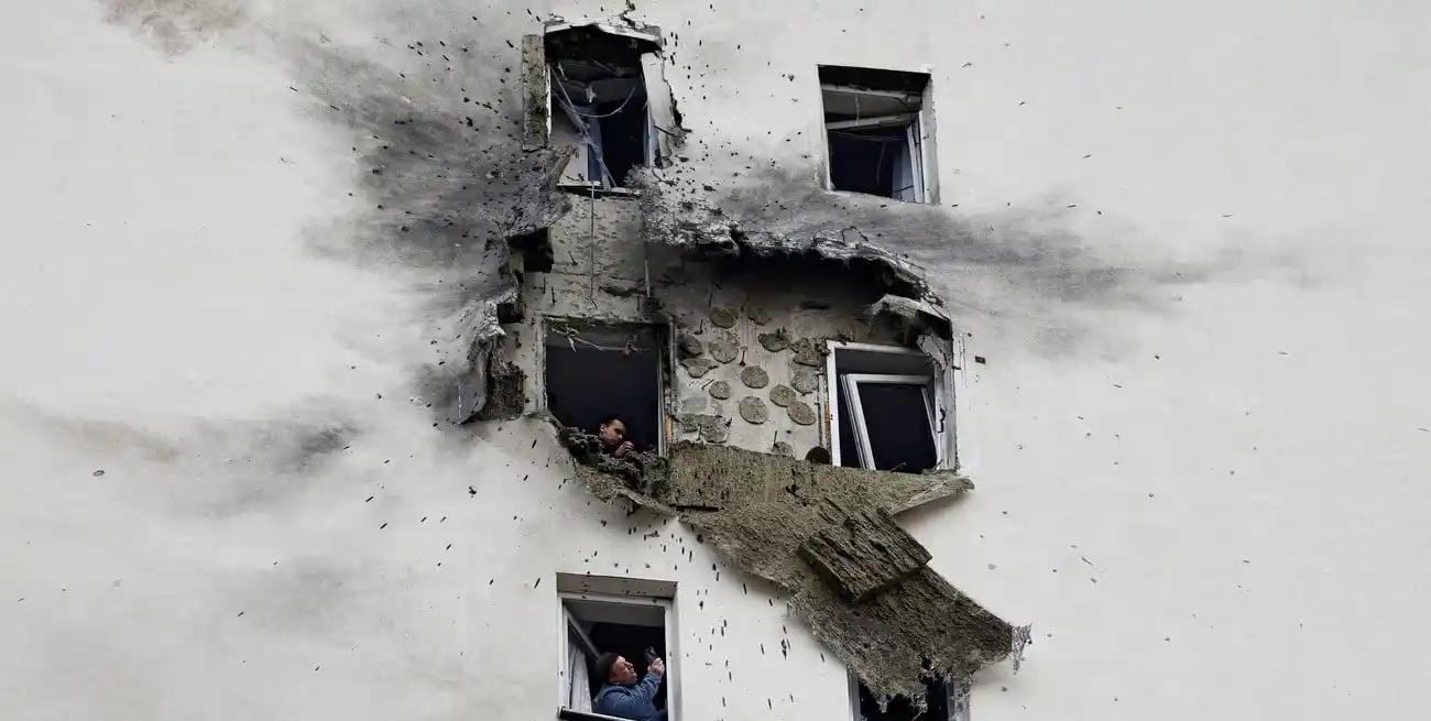 Parte de los daños provocados en Vidnoye, Moscú. Crédito: Stringer