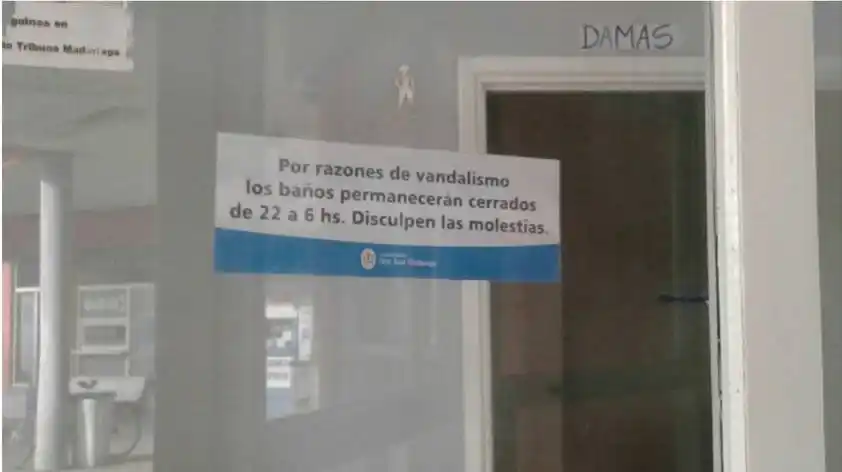 Los baños de la terminal de Madariaga permanecerán cerrados por la noche 